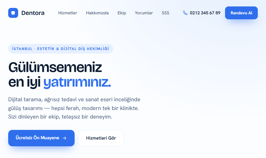 Dentora Diş Kliniği — ekran görüntüsü
