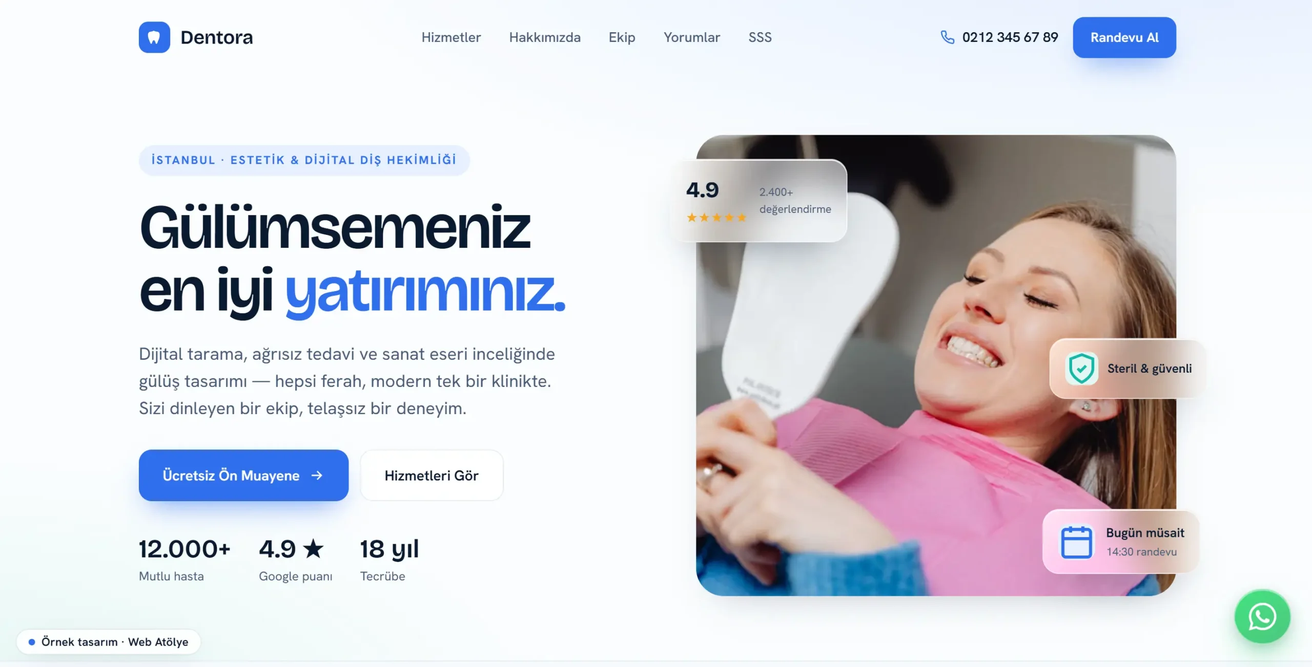 Dentora Diş Kliniği — ekran görüntüsü